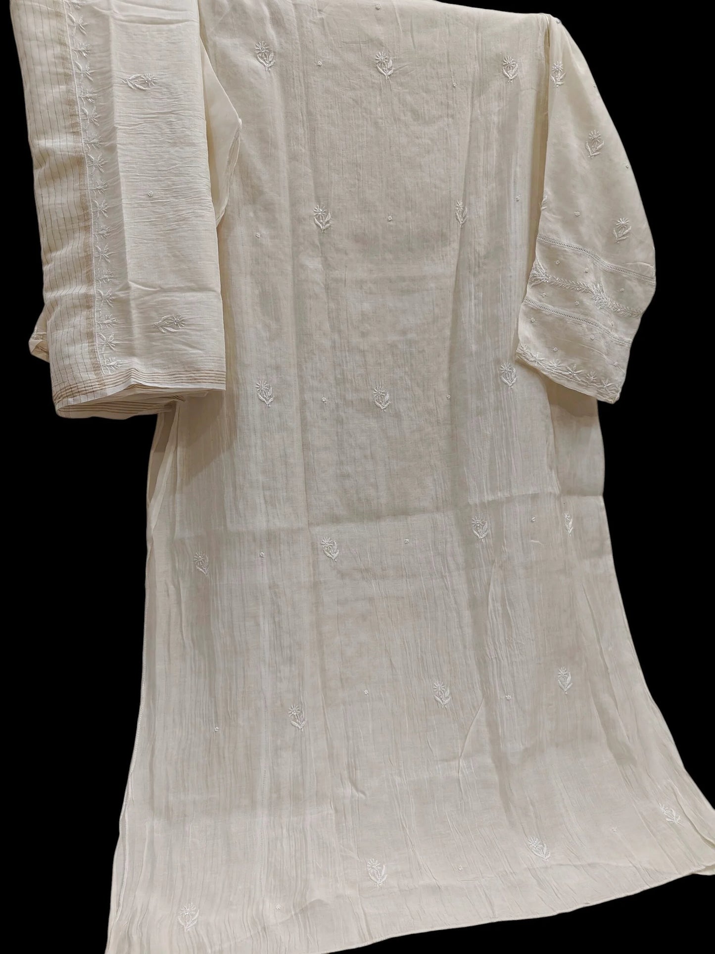 Mul Panel Suit with Moti Pearl work - Semi Stiched