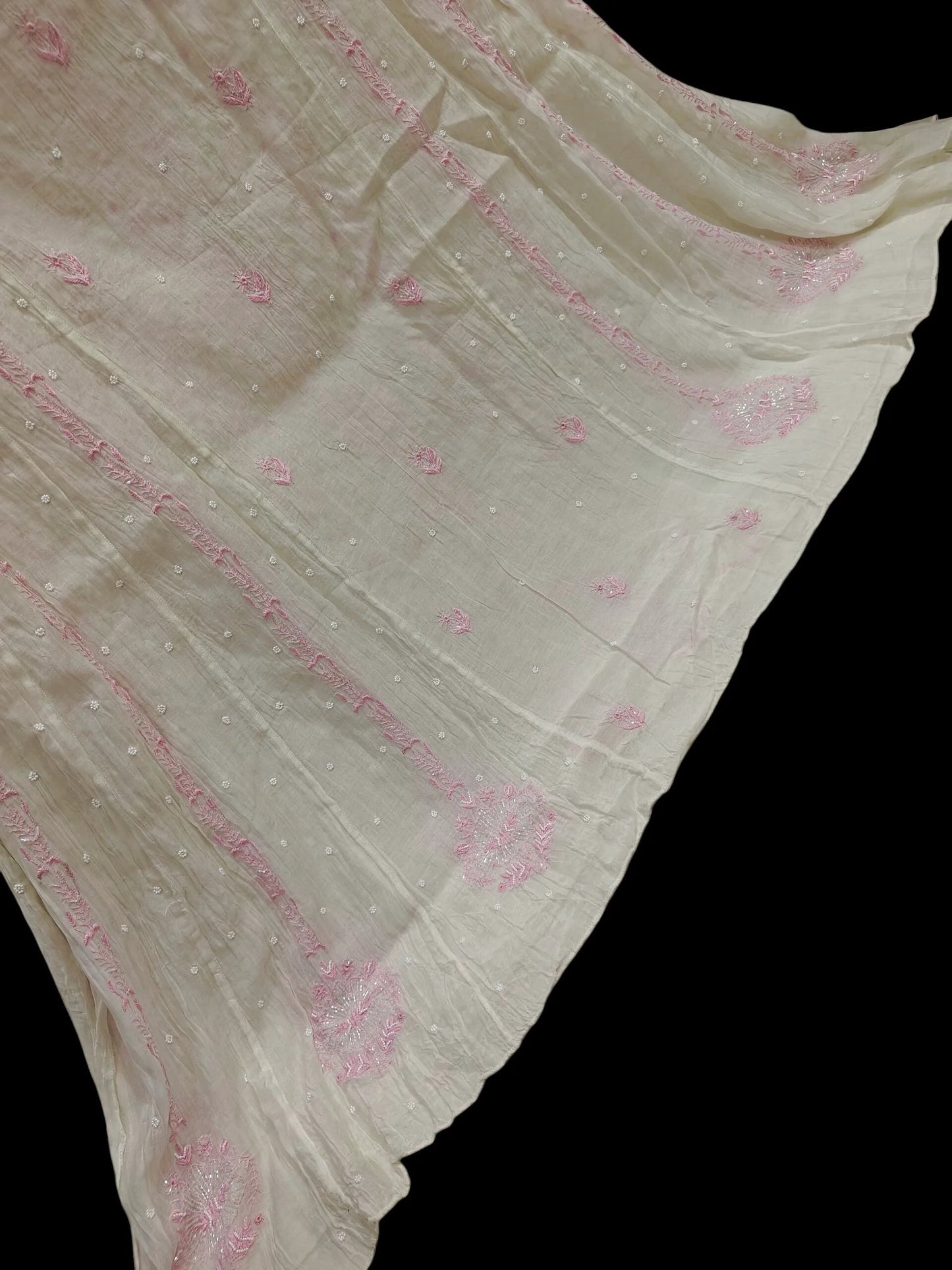 Mul Chikankari Anarkali - Moti Cut Dana work