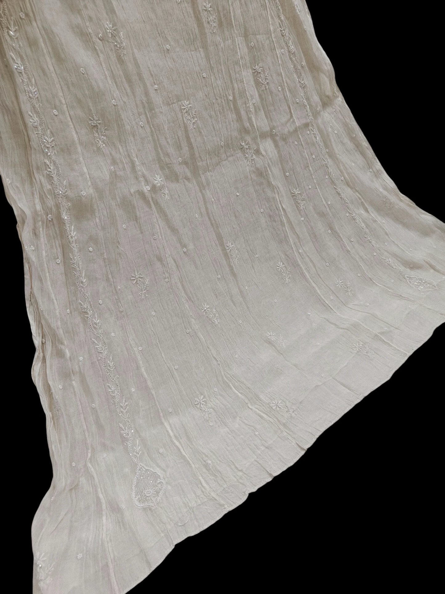 Mul Chikankari Anarkali - Moti Cut Dana work