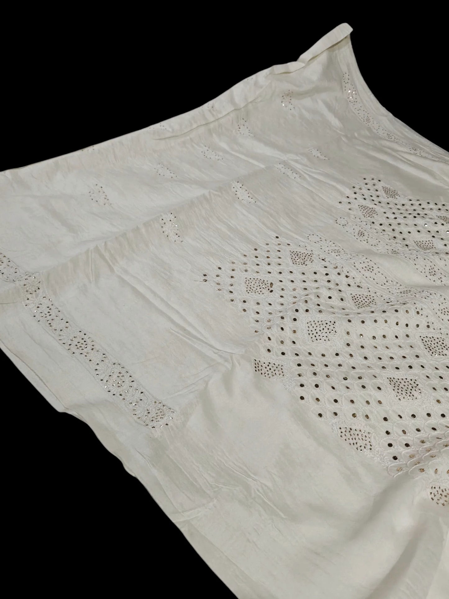 Refined Mukesh Kamdani Handwork Kurta Fabric – Unstitched | Mul Chanderi