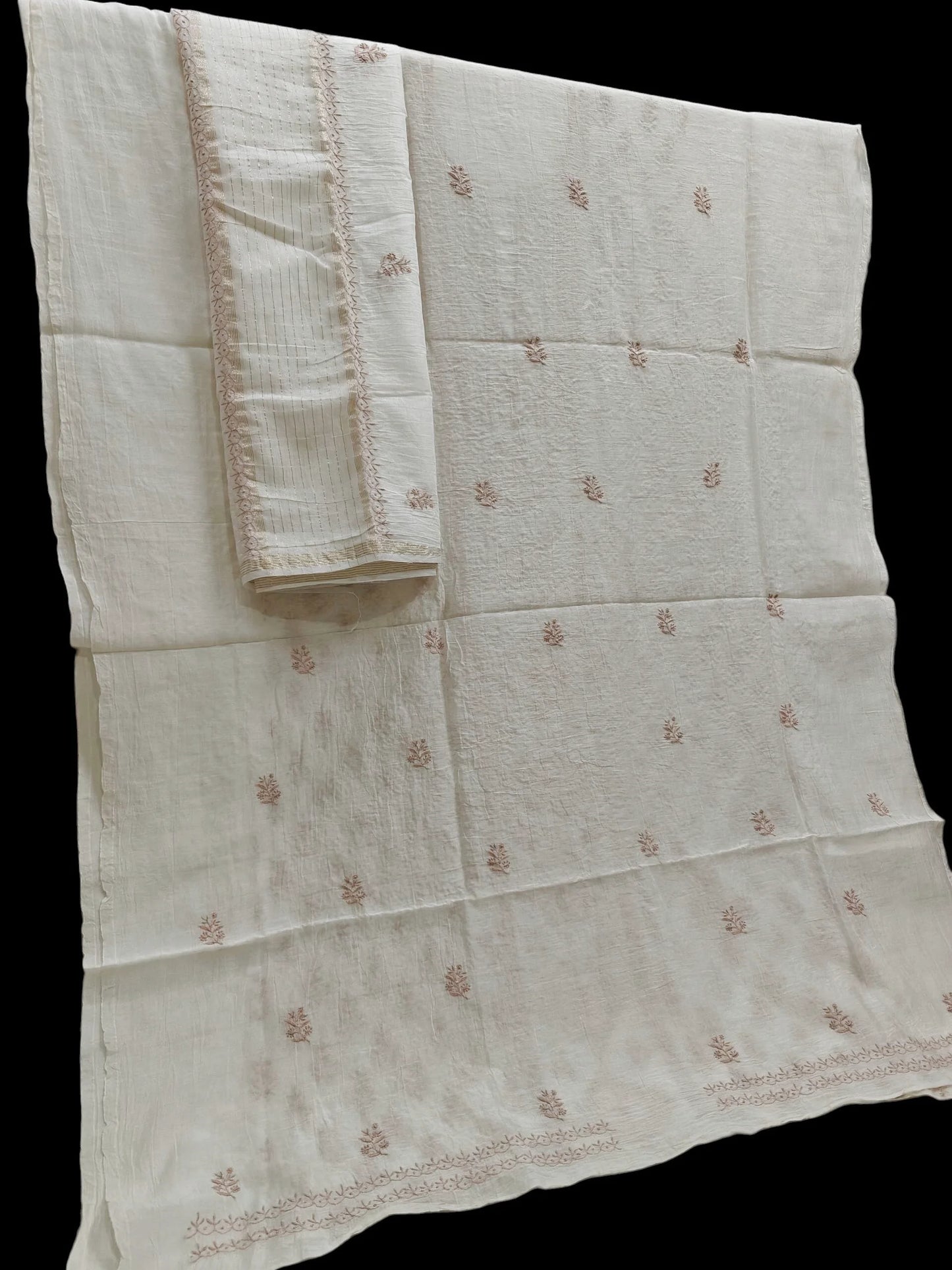 Timeless Chikankari Hand-Embroidered Mul Suit | Unstitched