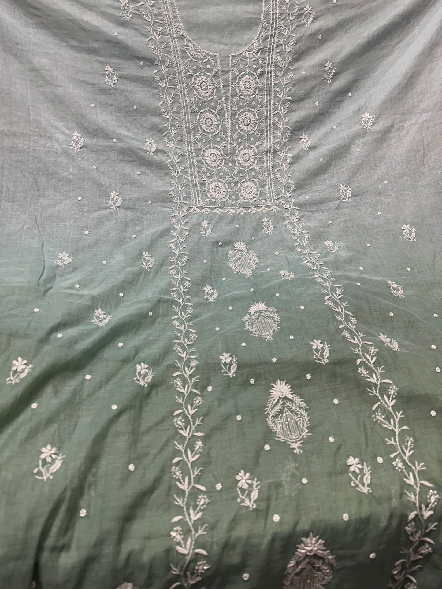 Mul Chanderi Chikankari 2 Pc Suit | Moti Cut Dana Embellishment