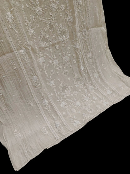Mul Panel Suit with Moti Pearl work - Semi Stiched