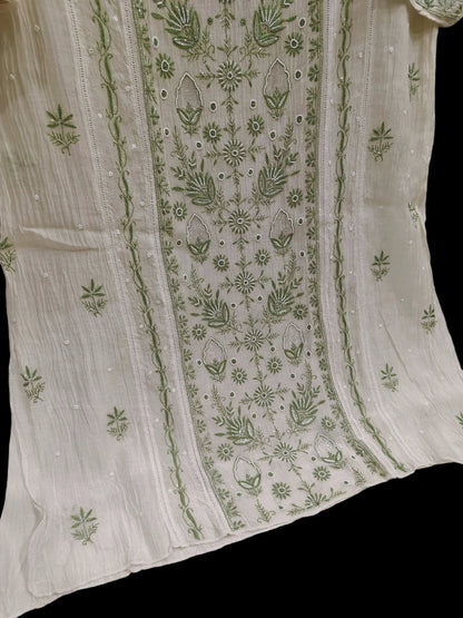 Mul Panel Suit with Moti Pearl work - Semi Stiched