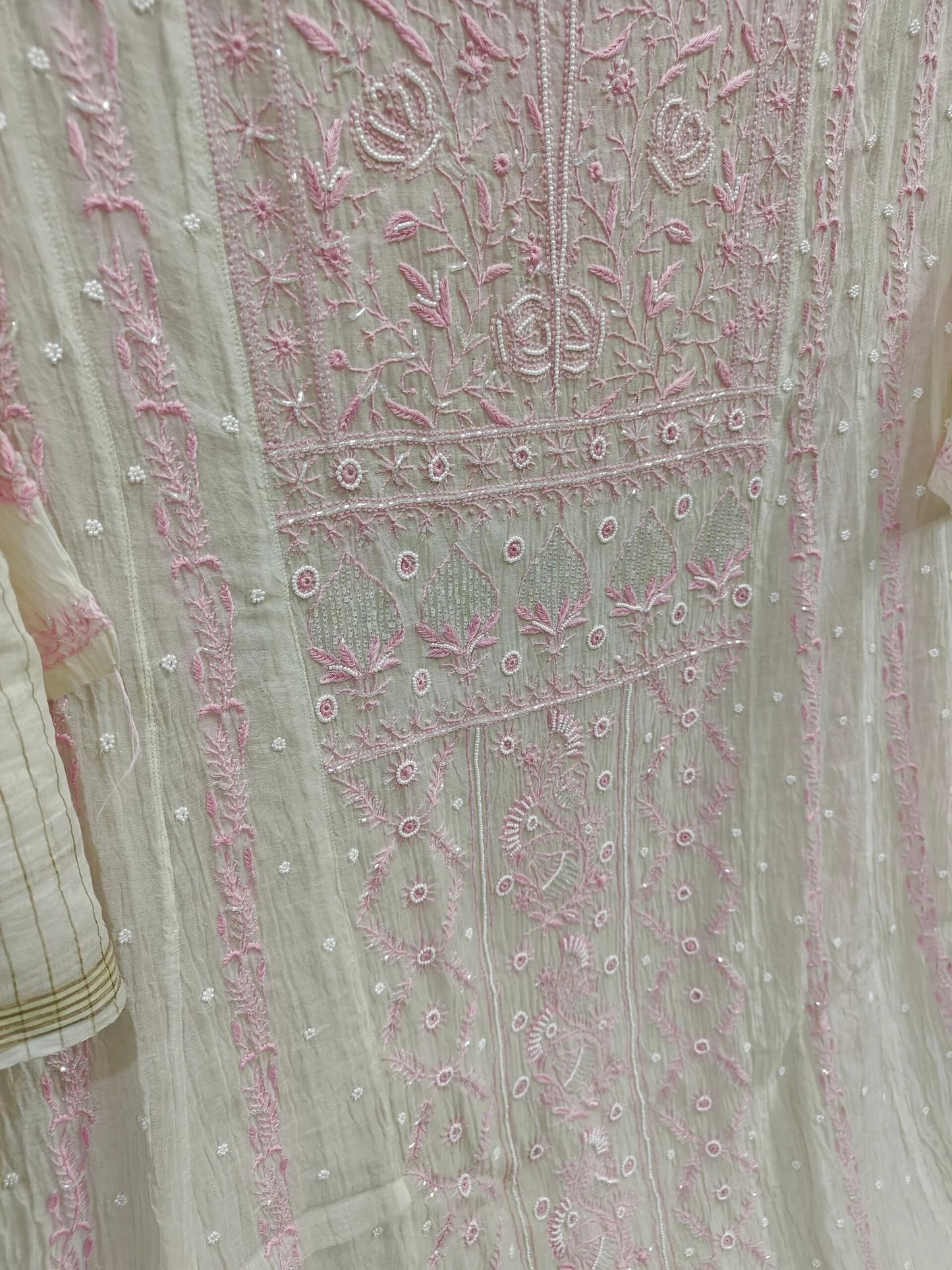 Mul Chikankari Anarkali - Moti Cut Dana work