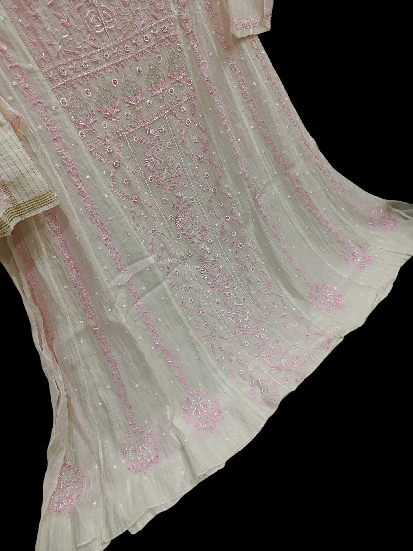 Mul Chikankari Anarkali - Moti Cut Dana work