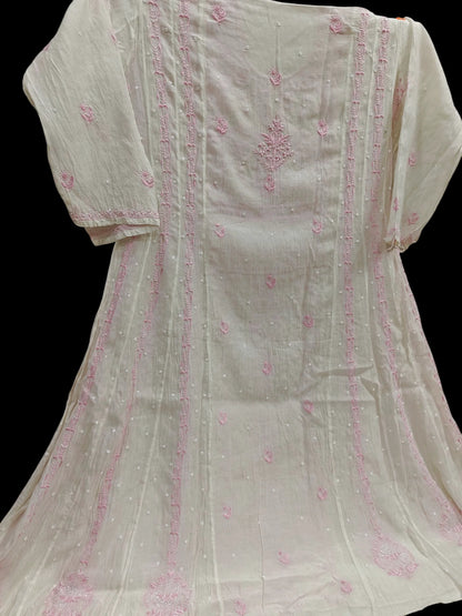 Mul Chikankari Anarkali - Moti Cut Dana work
