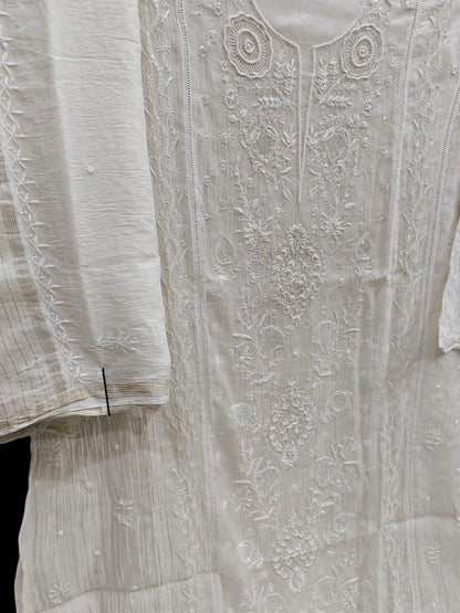 Mul Panel Suit with Moti Pearl work - Semi Stiched