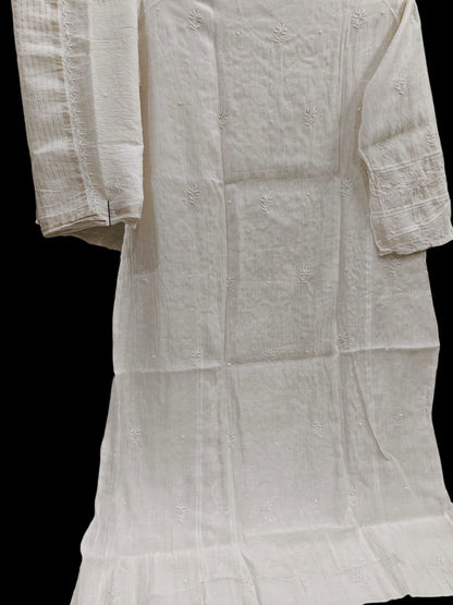 Mul Panel Suit with Moti Pearl work - Semi Stiched