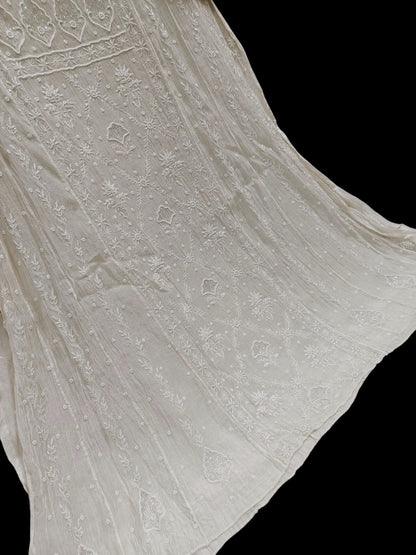 Mul Chikankari Anarkali - Moti Cut Dana work
