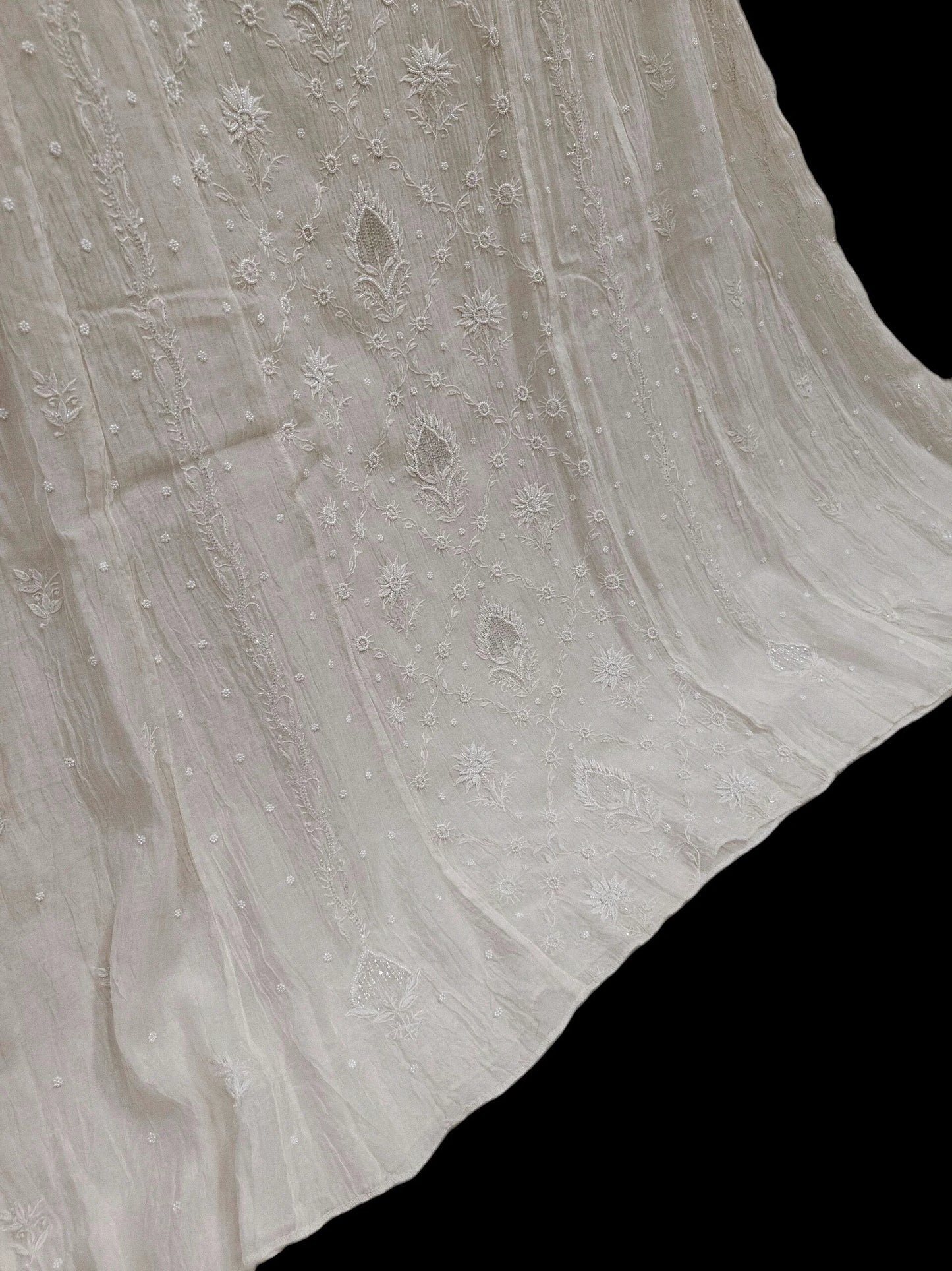 Mul Chikankari Anarkali - Moti Cut Dana work