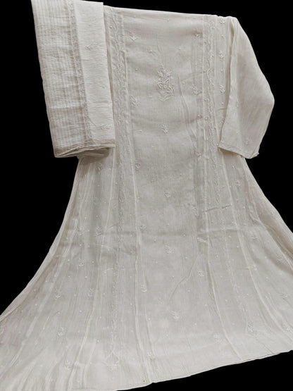 Mul Chikankari Anarkali - Moti Cut Dana work