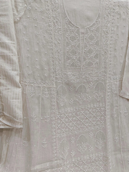 Mul Chikankari Anarkali - Moti Cut Dana work
