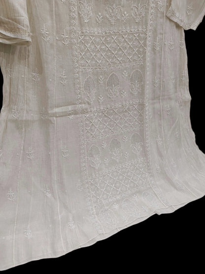 Mul Chikankari Anarkali - Moti Cut Dana work