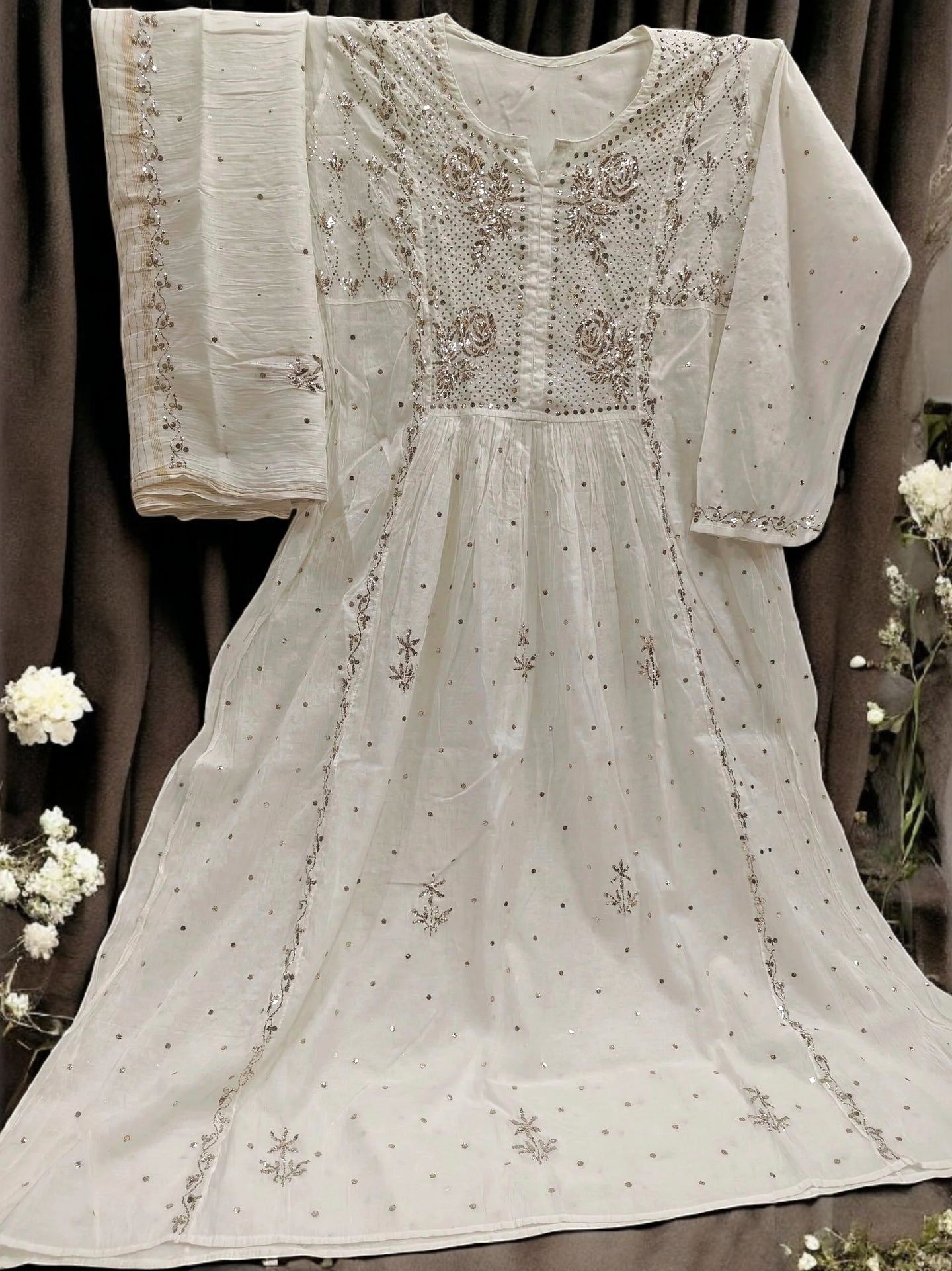 Mul Mukesh Kamdani Gown - Semi stitched