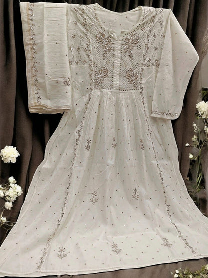 Mul Mukesh Kamdani Gown - Semi stitched