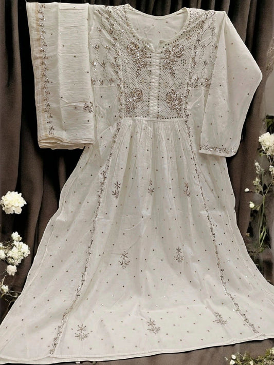 Mul Mukesh Kamdani Gown - Semi stitched
