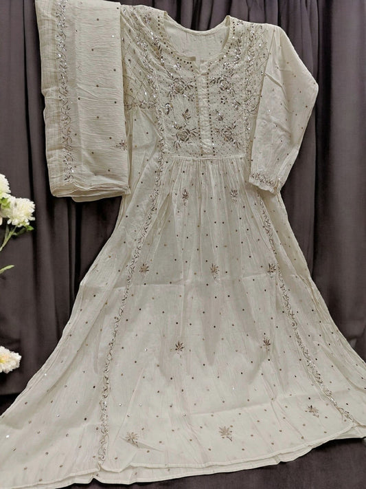 Mul Mukesh Kamdani Gown - Semi stitched