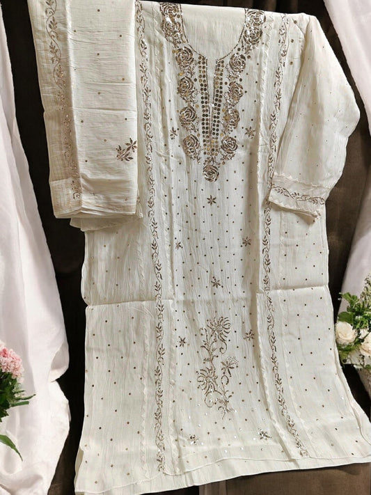 Mul Mukesh Kamdani Suit - Semi stitched