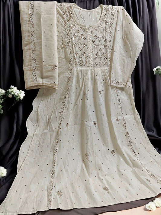 Mul Mukesh Kamdani Gown - Semi stitched