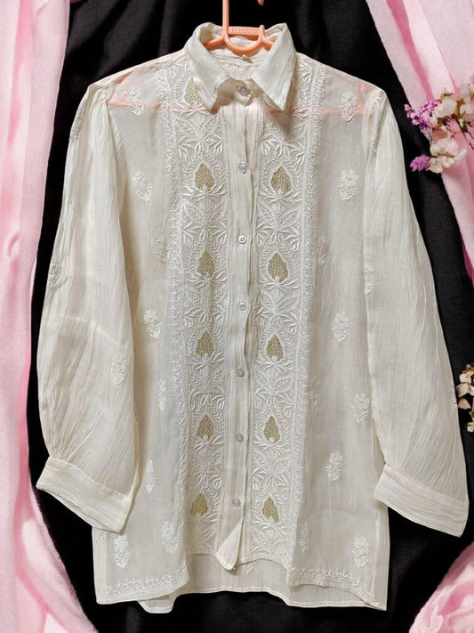 Mul Embroidered Shirt - Kasab Work