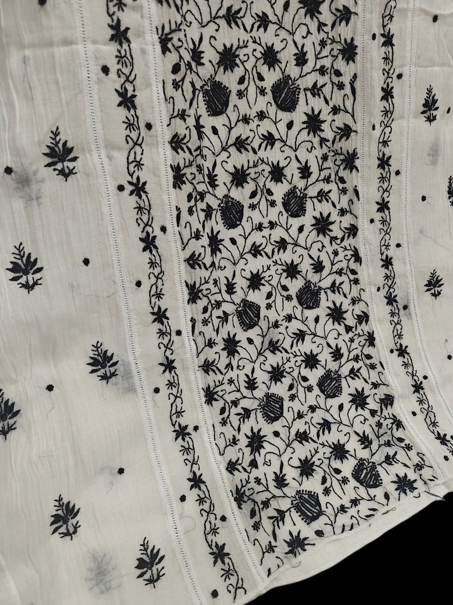 Mul Panel Suit with Moti Cut Dana work - Semi Stiched
