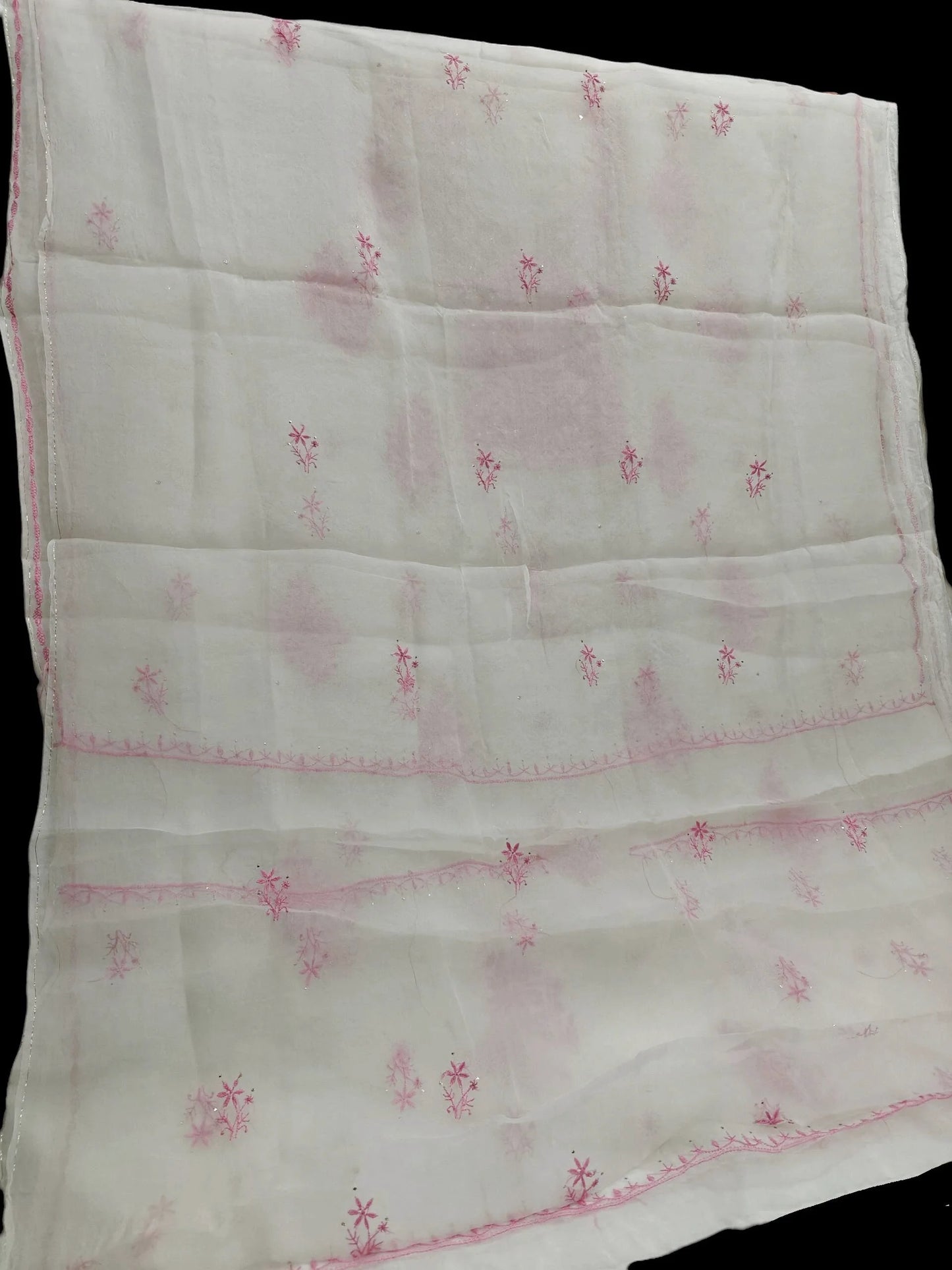 Chikankari Organza Suit with Mukesh Kamdani