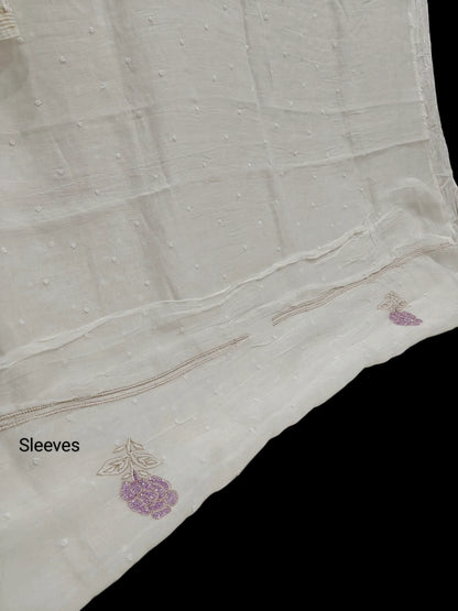 Floral Chikankari Mul Suit with Moti & Cut Dana work