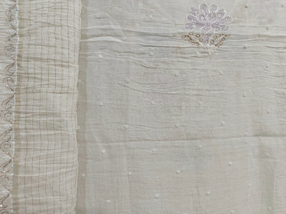 Floral Chikankari Mul Suit with Moti & Cut Dana work