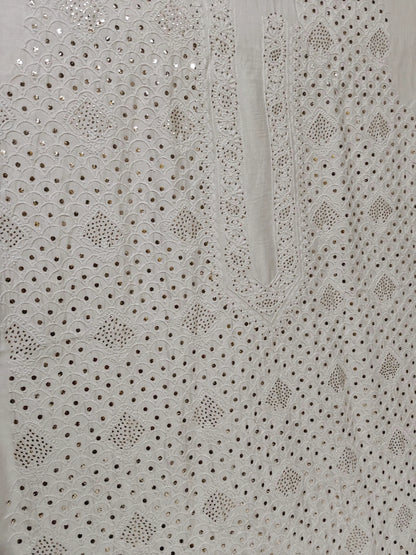 Refined Mukesh Kamdani Handwork Kurta Fabric – Unstitched | Mul Chanderi