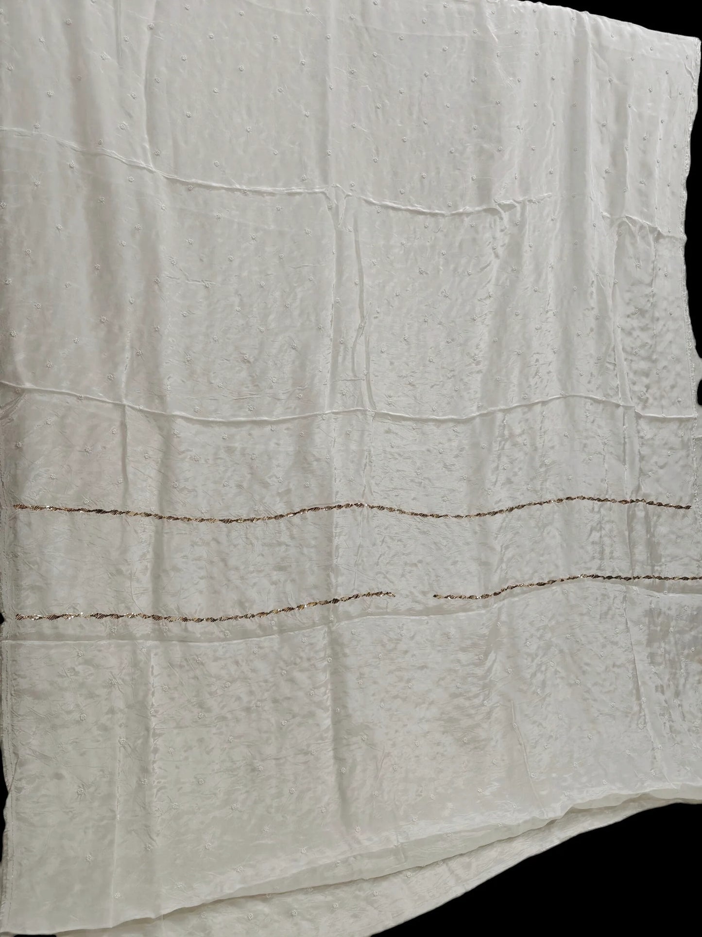 Mukesh Kamdani Suit with Moti Pearl work – Un-Stitched | Organza Silk Fabric