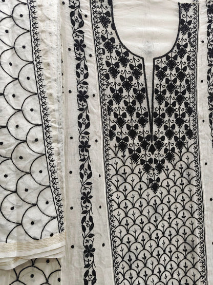 Mul Chikankari Heavy Anarkali - Moti Cut Dana work