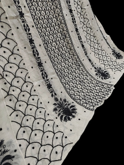 Mul Chikankari Heavy Anarkali - Moti Cut Dana work