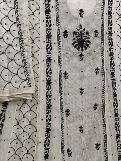 Mul Chikankari Heavy Anarkali - Moti Cut Dana work
