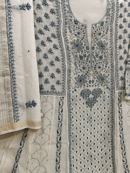 Mul Chikankari Heavy Anarkali - Moti Cut Dana work