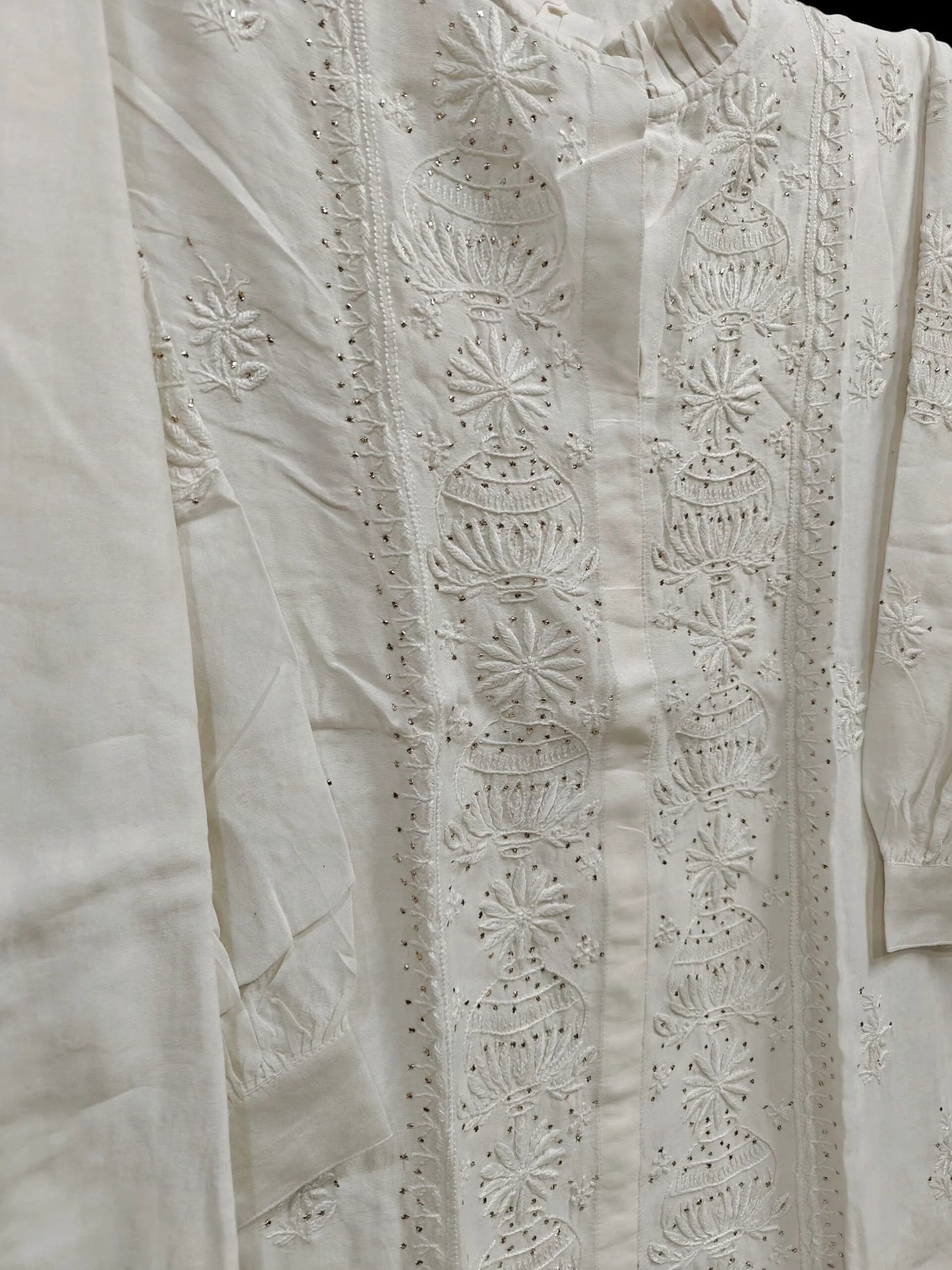 Co-ord Set with Mukesh Kamdani work – Semi-Stitched | Mul Chanderi Fabric