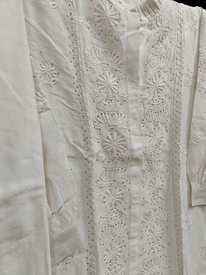 Co-ord Set with Mukesh Kamdani work – Semi-Stitched | Mul Chanderi Fabric