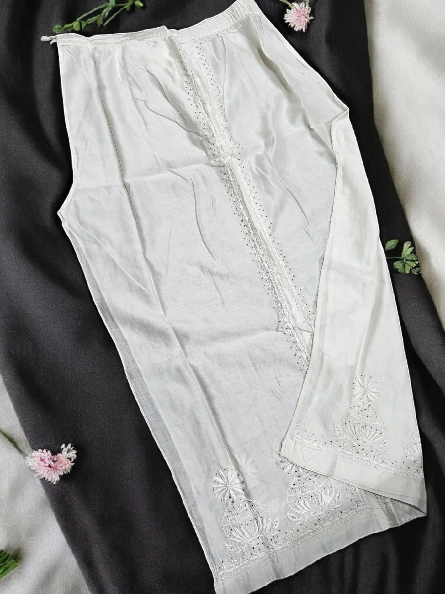 Co-ord Set with Mukesh Kamdani work – Semi-Stitched | Mul Chanderi Fabric