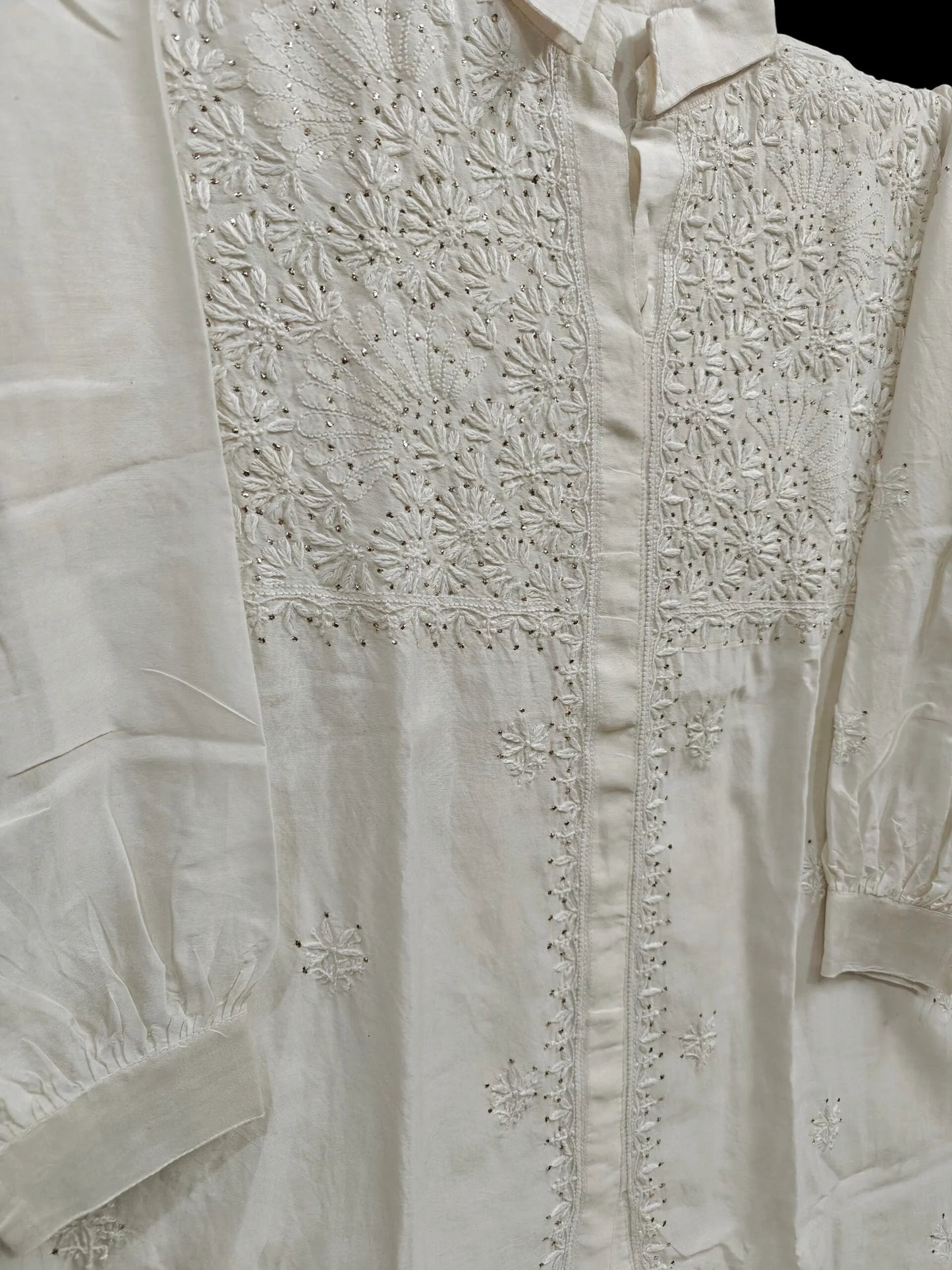 Co-ord Set with Mukesh Kamdani work – Semi-Stitched | Mul Chanderi Fabric