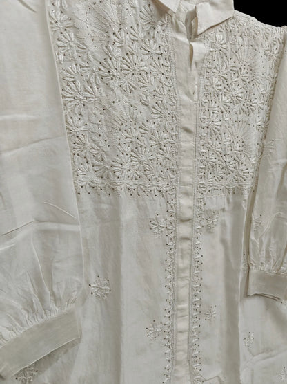 Co-ord Set with Mukesh Kamdani work – Semi-Stitched | Mul Chanderi Fabric