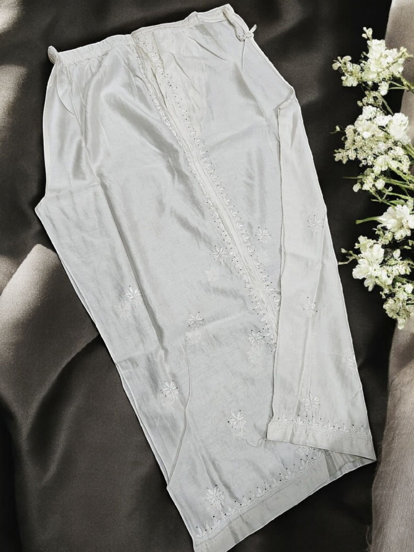 Co-ord Set with Mukesh Kamdani work – Semi-Stitched | Mul Chanderi Fabric