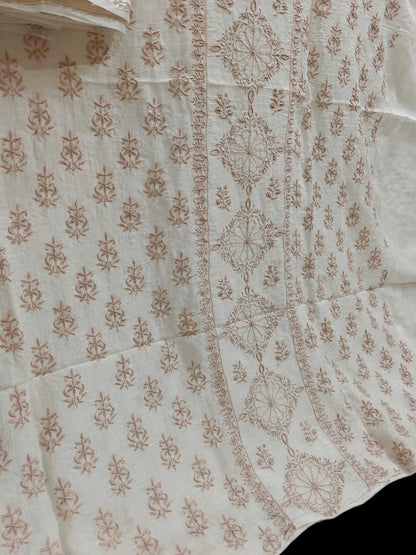 Timeless Chikankari Hand-Embroidered Mul Suit | Unstitched