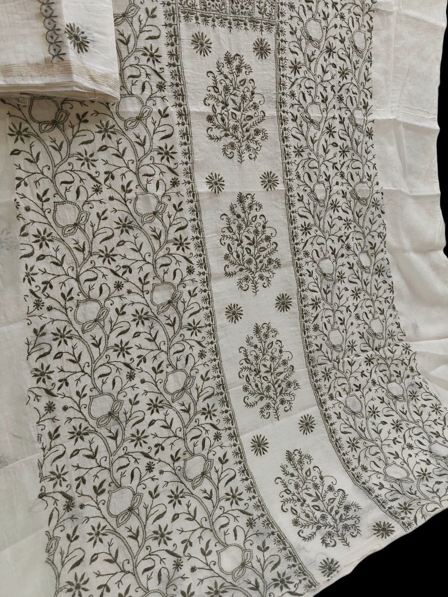 Timeless Chikankari Hand-Embroidered Mul Suit | Unstitched