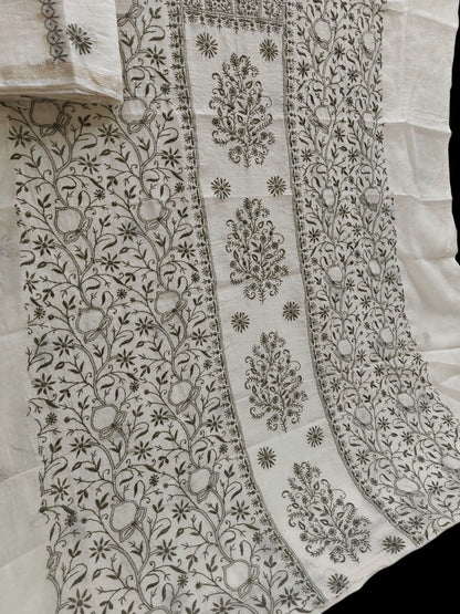 Timeless Chikankari Hand-Embroidered Mul Suit | Unstitched