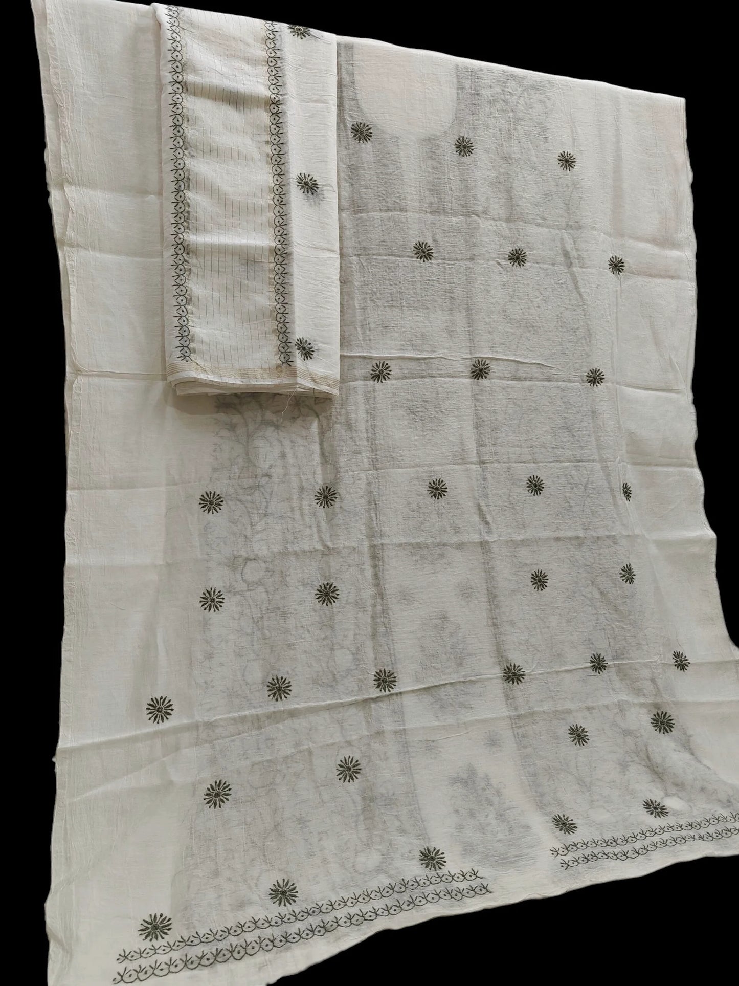 Timeless Chikankari Hand-Embroidered Mul Suit | Unstitched