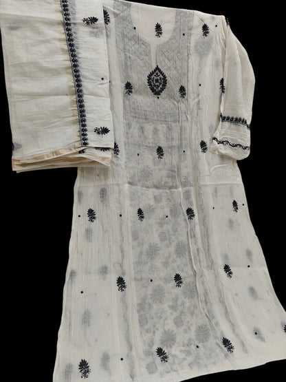 Mul Panel Suit with Moti Cut Dana work - Semi Stiched