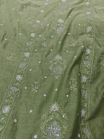 Mul Chanderi Chikankari 2 Pc Suit | Moti Cut Dana Embellishment