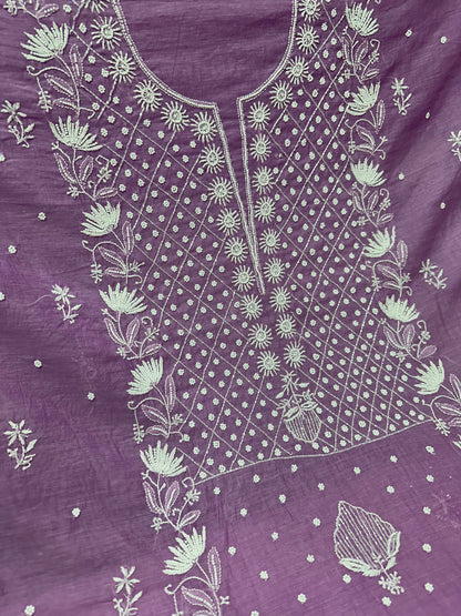 Mul Chanderi Chikankari 2 Pc Suit | Moti Cut Dana Embellishment