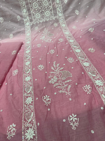 Mul Chanderi Chikankari 2 Pc Suit | Moti Cut Dana Embellishment
