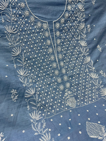 Mul Chanderi Chikankari 2 Pc Suit | Moti Cut Dana Embellishment